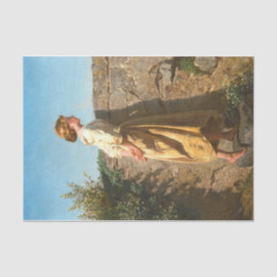Beautiful Woman Looking Over the Wall (Vintage) Tissue Paper