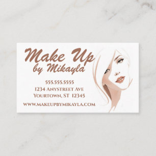 Beautiful Woman Make Up Stylist Cosmetics Hair Business Card