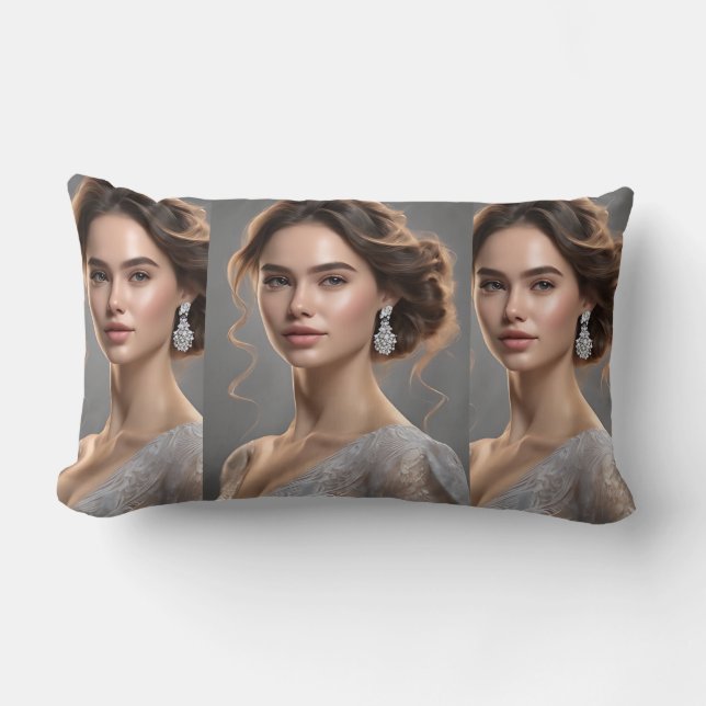 Beautiful Woman Pillow Created by AI (Front)