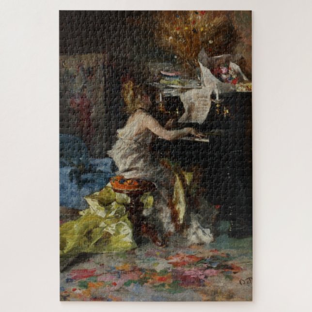 Beautiful Woman Playing the Piano (by Boldini) Jigsaw Puzzle (Vertical)