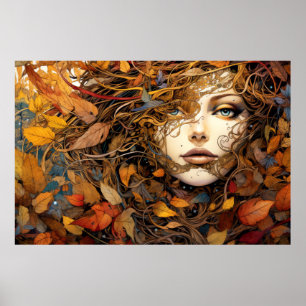 Beautiful Woman Portrait Enchanting Poster