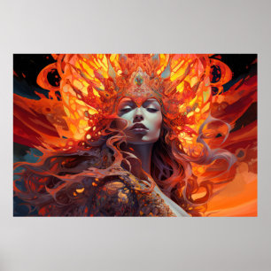 Beautiful Woman Portrait Enchanting  Poster