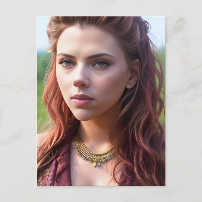 Beautiful Woman Postcard (Front)