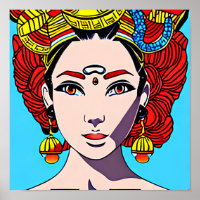 Beautiful Woman Stylish Haute Couture Anime Style