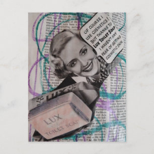 Beautiful Woman Toilet Soap Collage Postcard