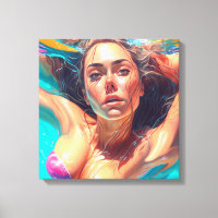 Beautiful Woman Under Water AI Art