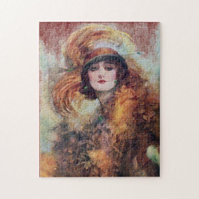 Beautiful Woman Vintage Portrait Jigsaw Puzzle (Vertical)