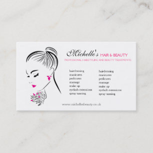 Beautiful woman with pink earrings branding business card