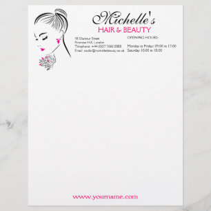 Beautiful woman with pink earrings branding letterhead template