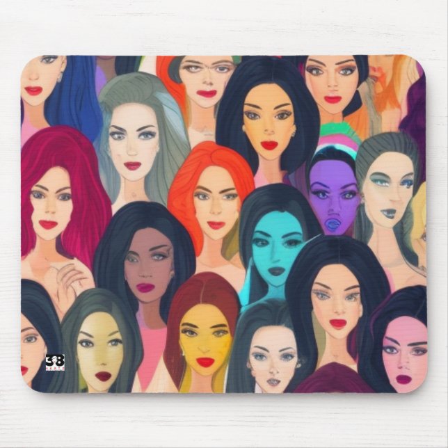 Beautiful Women Mouse Pad (Front)