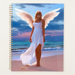 Beautiful Women with Angel Wings on a Beach Planner