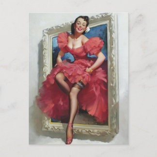 Beautiful Wonen Step Out Pin Up Postcard