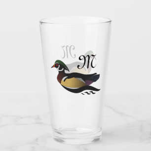 Beautiful Wood Duck Swimming Glass