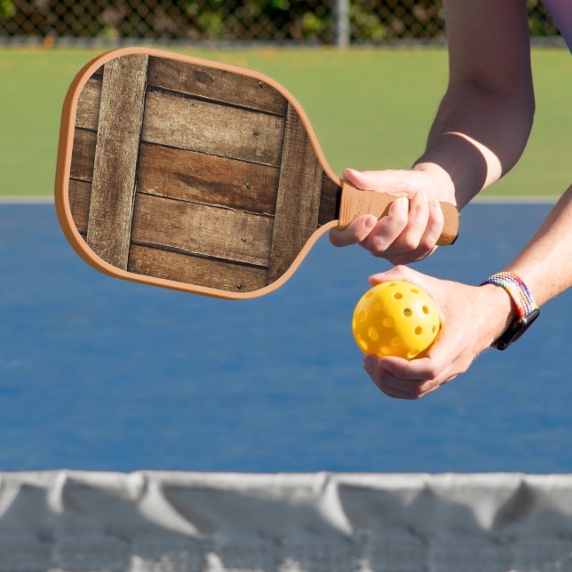 Beautiful Wooden Fence Wood Pickleball Paddle (Insitu)