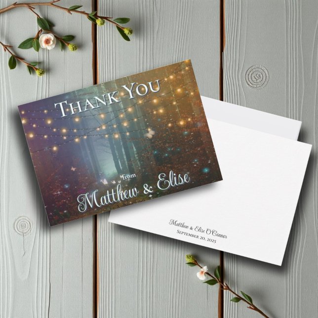 Beautiful Woodland Magic Fantasy Wedding Thank You Card (Creator Uploaded)
