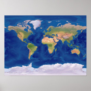 Beautiful World Relief Map Poster