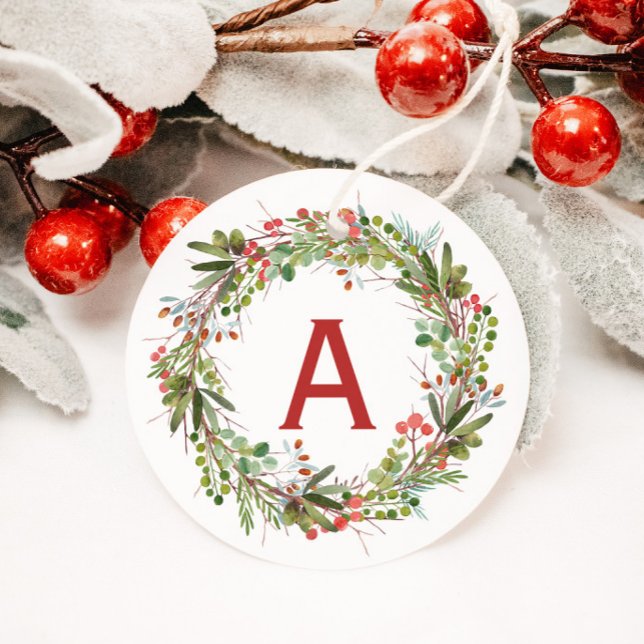 Beautiful Wreath Winter Christmas  Favour Tags (Creator Uploaded)
