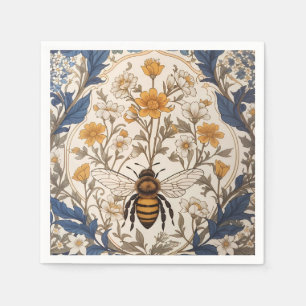 Beautiful Yellow and Blue Floral Vintage Bee Napkin