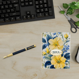 Beautiful Yellow and Blue Flowers Planner