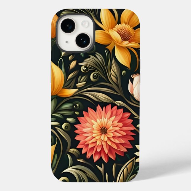Beautiful Yellow and Pink Flowers in Bloom Case-Mate iPhone Case (Back)