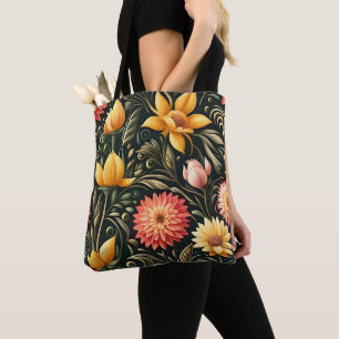 Beautiful Yellow and Pink Flowers in Bloom Tote Bag