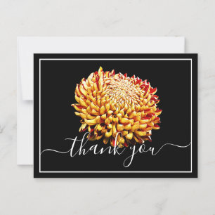 Beautiful Yellow And Red Chrysanthemum Thank You Postcard