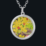 Beautiful Yellow autumn orchids Silver Plated Necklace<br><div class="desc">Beautiful Yellow orchids lovely yellow orchid Blossom Flowers. Photo by Sandy Closs  Great for all seasons spring summer winter and fall. tropical, modern,  fall, flower,  flowers,  floral, spring,  orchid,  garden,  wedding,  weddings, </div>