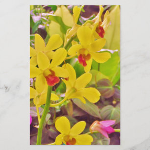 Beautiful Yellow autumn orchids Stationery