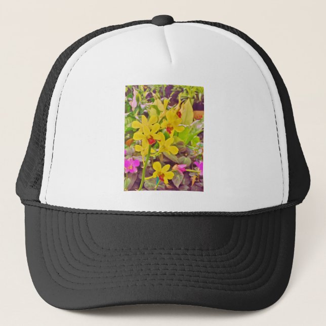 Beautiful Yellow autumn orchids Trucker Hat (Front)