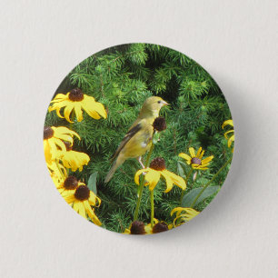 Beautiful Yellow Bird Button