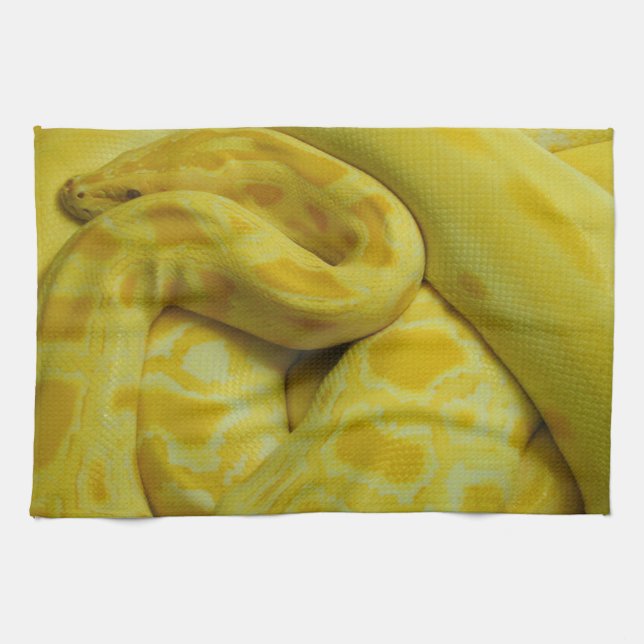 Beautiful Yellow Burmese Python Tea Towel (Horizontal)