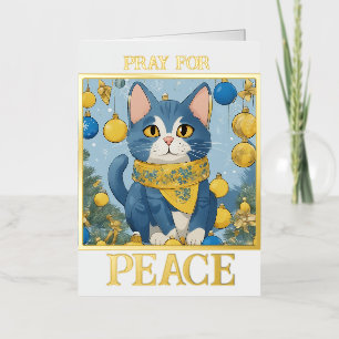 Beautiful Yellow Cat with Blue Eyes - ukraine Foil Greeting Card