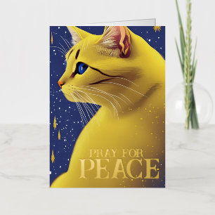Beautiful Yellow Cat with Blue Eyes - ukraine Foil Greeting Card