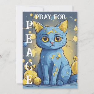 Beautiful Yellow Cat with Blue Eyes - ukraine Holiday Card