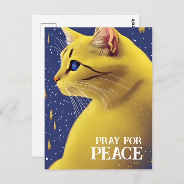 Beautiful Yellow Cat with Blue Eyes - ukraine Postcard (Front/Back)