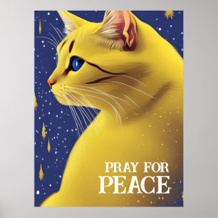Beautiful Yellow Cat with Blue Eyes - ukraine Poster
