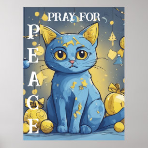 Beautiful Yellow Cat with Blue Eyes - ukraine Poster