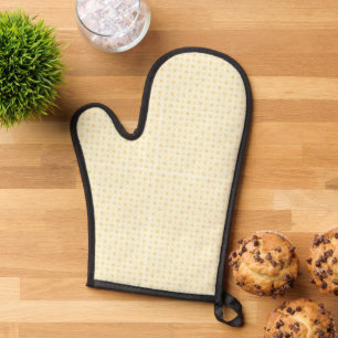 Beautiful Yellow Circles on White Background Oven Mitt