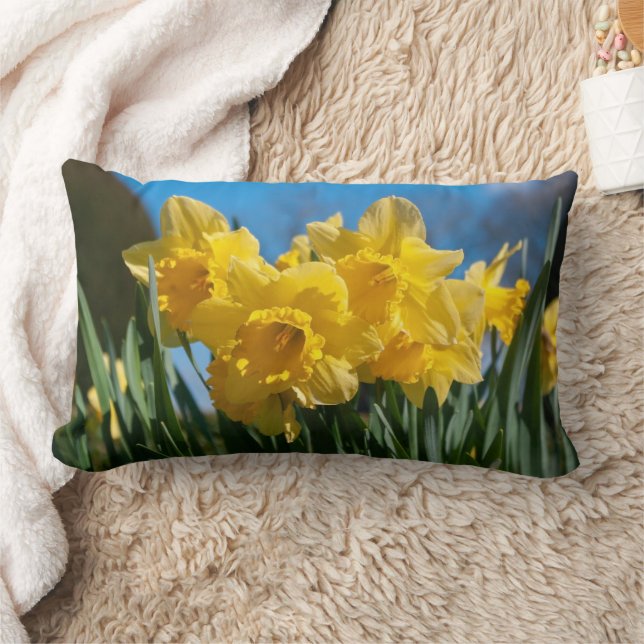 Beautiful Yellow Daffodils Lumbar Cushion (Blanket)