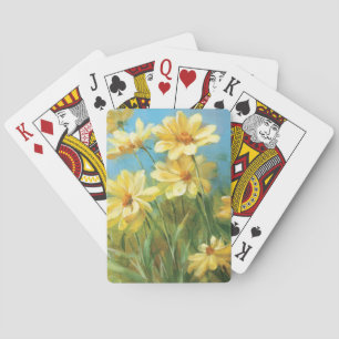 Beautiful Yellow Daisies Playing Cards