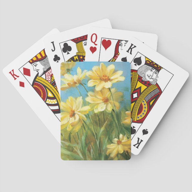 Beautiful Yellow Daisies Playing Cards (Back)