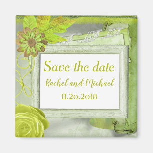 Beautiful Yellow Floral save the date Magnet