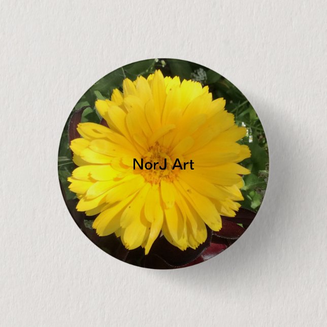 Beautiful yellow flower by NorJ Art 3 Cm Round Badge (Front)