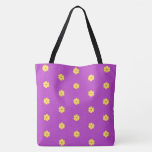 Beautiful Yellow Flowers on Violet Tote Bag