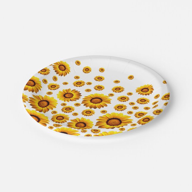 Beautiful yellow flowers  paper plate (Angled)