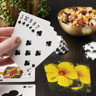Beautiful Yellow Hibiscus Flower Playing Cards