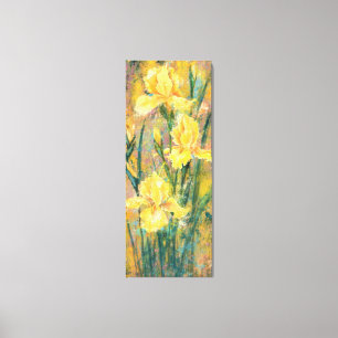 Beautiful Yellow Iris Flowers - Original Painting Canvas Print