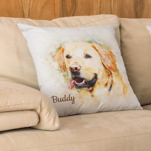 Beautiful Yellow Labrador Custom Personalised Cushion (Creator Uploaded)