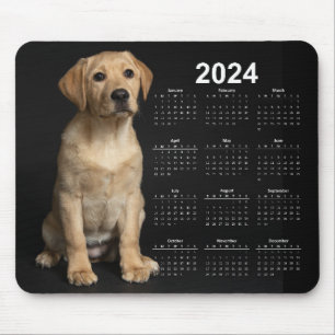 Beautiful Yellow Labrador Retriever 2024 Calendar Mouse Pad
