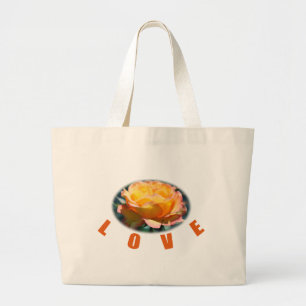 beautiful yellow rose flower photo art love gift large tote bag
